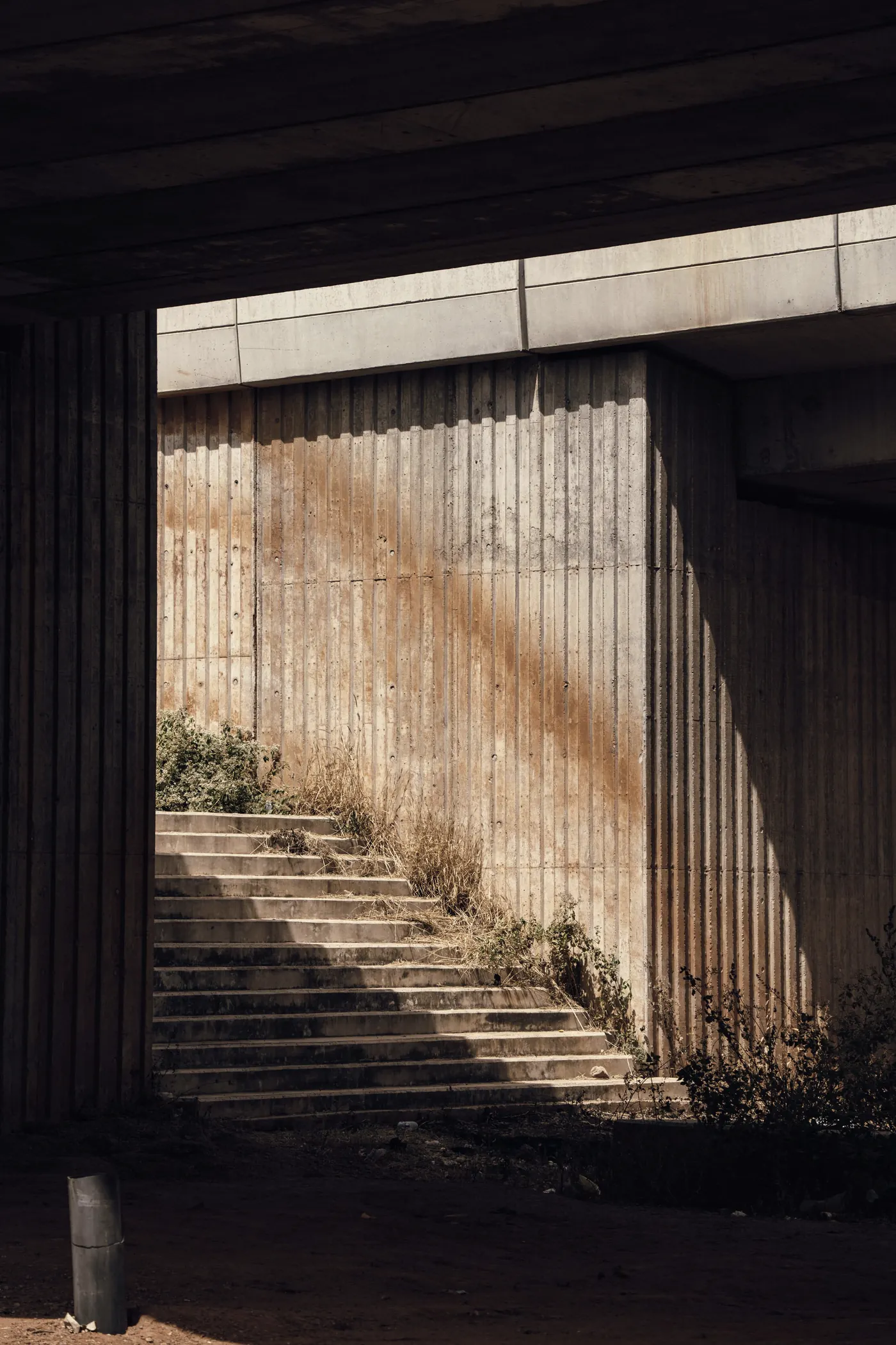 Escalera principal con luz cenital.